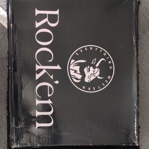 Rock'em Men's Pirarucu Patch Work Square Toe Cowboy Boot